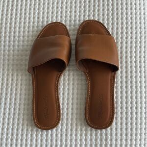 Madewell Tan Leather Boardwalk Sandals